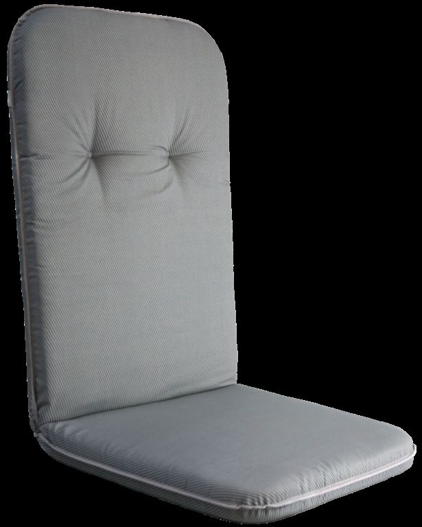 Podsedák na zahradní křeslo / židli s vysokým opěradlem, šedý, 116x50 cm