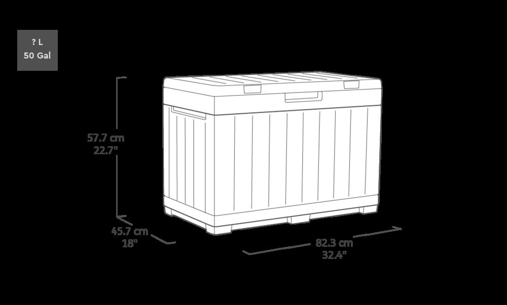 Menší úložný box na polstry uzamykatelný na balkon / terasu, grafit, 190 L
